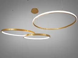 Люстра стельова LED Diasha D2490-1000+800+600G 165W, золото, регульована висота, сучасний стиль - мініатюра 3