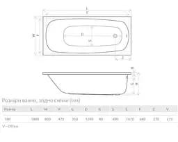 Ванна акрилова Radaway Tesalia 180x80 WA1-06-180x080U - мініатюра 2