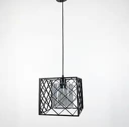 Світильник лофт у геометричному каркасі Line.F Колір плафона Янтарний