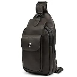 Модный рюкзак слинг на одну шлейку коричневый TARWA 17х7х33.5 см sum0028455