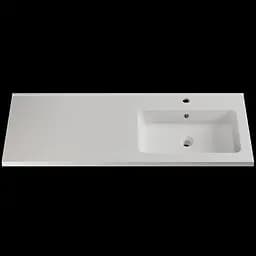 Раковина матова врізна Amidicon Rodeo 120R 1200x480 з литого каменю RODEO_120R_MAT, Білий матовий