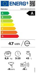 Electrolux Пральна машина Electrolux фронтальна, 8кг, 1400, A, 58см, дисплей, інвертор, білий - мініатюра 10
