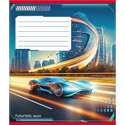 Зошит учнівський "Авто майбутнього" Leader 018-530292K-4 в клітинку, 18 аркушів