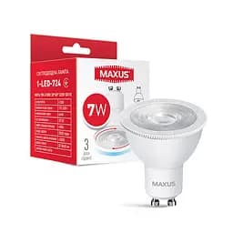 Лампа світлодіодна Maxus 1-LED-724 MR16 7W 4100K 220V GU10