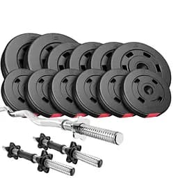 Набір Hop-Sport Premium зі штангою (W-подібна) та гантелями 36 кг