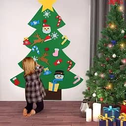 Дитяча ялинка з іграшками з фетру на стіну 95 х 70 см Chrismas Free - мініатюра 2