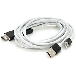 Конвертер MHL Lighting (тато) + USB (тато) => HDMI(тато) 1.8м, White, 4K/2K, BOX