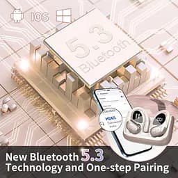 Бездротові спортивні навушники HD65 із зарядним кейсом і мікрофоном Bluetooth навушники для спорту Рожевий - мініатюра 6