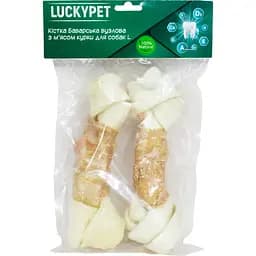 Кістка баварська вузлова Lucky Pet №4 L з м'ясом курки 17-19 см 2 шт.