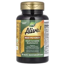 Мультивитамины повышенной эффективности Nature's Way Alive! Max3 Potency Multivitamin No Added Iron 90 таблеток