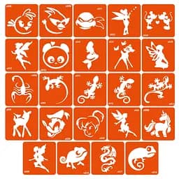 Набор трафаретов для био-папа «V+Z - драконы, ящерицы и мультики» v-z-simple_24_1