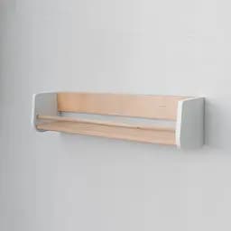 Поличка DoodlWood, для книжок та іграшок, настінна, біла, 60 см