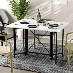 Стол-книга трансформер Спайдер Ferrum-decor 750x1150x880 Черный металл ДСП Белое 16 мм (FRD-105088)