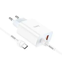 Блок зарядний пристрій Hoco C97A на 2 порти 1 USB + 1Type-C 20 W з кабелем Type-C to Type-C - мініатюра 7