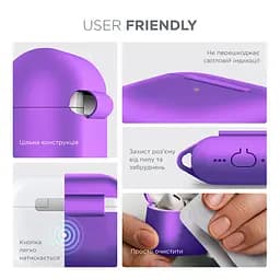 Силіконовий чохол для навушників Apple AirPods Pro 3, Hang Case, фіолетовий, ультратонкий захисний кейс товщиною 2 мм, захист від подряпин, пилу та ударів, компактний, з карабіном для кріплення, ArmorStandart (ARM88281) - мініатюра 5