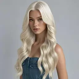 Перука хвиляста довга 70 см зі штучного волосся жіноча Блондин
