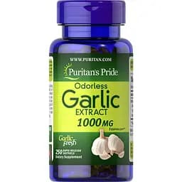 Натуральна добавка Puritan's Pride Odorless Garlic 1000 mg 250 капсул