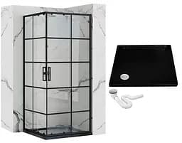 Душова кабіна Rea Concept 80x100 black REA-K6389, Чорний, Універсальна, прозорий - мініатюра 6