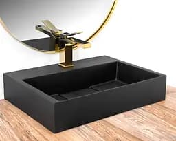 Умивальник Rea Goya black mat 50 накладний чорний матовий REA-U8778, Чорний матовий - мініатюра 2