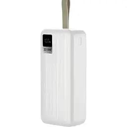 Портативний акумулятор зі швидким заряджанням 22.5 Вт KP-94 2хUSB зовнішній акумулятор PowerBank для телефона 40000 mAh QC Білий