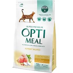 Сухой корм для взрослых котов Optimeal курица 0.7 кг (B1811202)