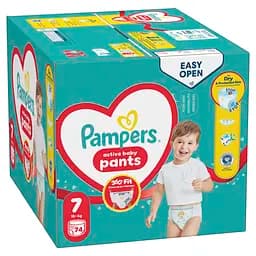 Підгузки-трусики Pampers Active Baby Pants Розмір 7 (15+ кг) 74 шт. - мініатюра 2