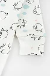 Сліп дитячий інтерлок Cute Lambs на кнопках із закритими ніжками - мініатюра 2