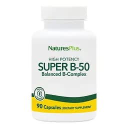 Комплекс вітамінів Супер-B Nature's Plus В-50 Super B-50 90 вегетаріанських капсул