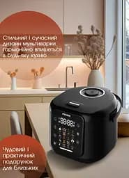 Мультиварка пароварака Prime Technics із сенсорним екраном Су-вид 860 Вт, 20 програм, Black - мініатюра 9