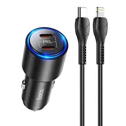 Адаптер автомобильный Hoco Type-C для Lightning Cable Clear way Dual port Car charger set NZ3 |2Type-C, QC/PD, 3A/40W|
