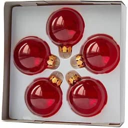 Набір ялинкових куль Linhai 5 шт D5 см скло в асортименті (390595-1)