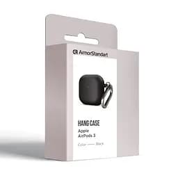 Силіконовий чохол для навушників Apple AirPods 3, Hang Case, чорний, ультратонкий захисний кейс товщиною 2 мм, захист від подряпин, пилу та ударів, компактний, з карабіном для кріплення, ArmorStandart (ARM60308) - мініатюра 8