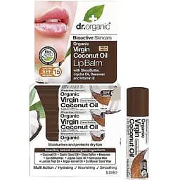 Бальзам для губ з кокосовим маслом Dr. Organic Bioactive Skincare Virgin Coconut Oil Lip Balm SPF15 5.7 мл