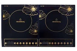 Плита двухкомфорочная электрическая кухонная Crownberg Cb-1328 настольная индукционная 2000 W