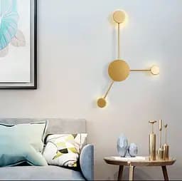 Бра з рухливими плафонами в корпусі золотого кольору Line F B 2021/3 GD