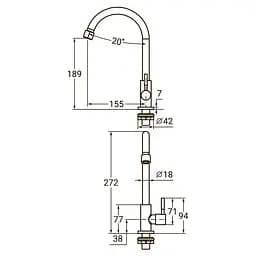 Монокран для раковини Aquatica KT-1G170P 9722601 - мініатюра 2