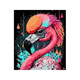 Картина за номерами Strateg Чарівне фламінго на чорному фоні 30х40 см