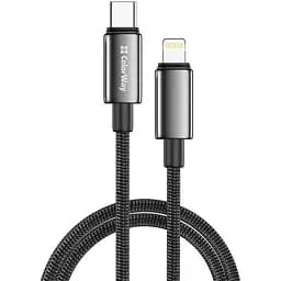 Кабель ColorWay USB Type-C - Lightning (M/M), zinc alloy braided, 3А, 2 м, Black (CW-CBPDCL099-BK)