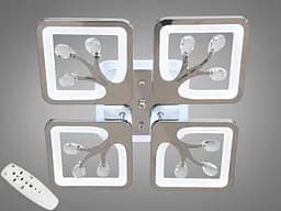 Дизайнерська новинка люстра LED з димером, підсвічуванням, хром, 85 Вт