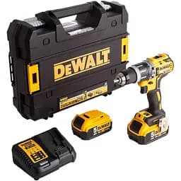 Дрель-шуруповерт DeWALT безщеточная ударная 18 В XR Li-Ion 5 Ач 70 Нм 550-2000 об/мин патрон 13 мм быстрозажимной 2 аккумулятора зарядное устройство чемодан (DCD796P2)