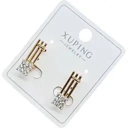 Сережки Xuping Jewelry Дієз з блискучими камінцями гіпоалергенне медичне золото
