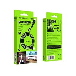 Кабель Borofone BX31 USB to Type-C 3A 1 м silicone TPE connectors чорний - мініатюра 2