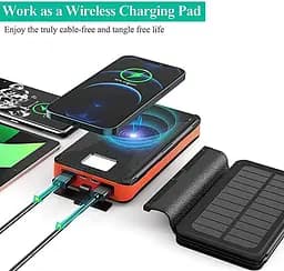 Сонячний зарядний пристрій Solar panel (5 панелей по 8W) VerWireless Charging 20000mAh (PN-W09) - мініатюра 3