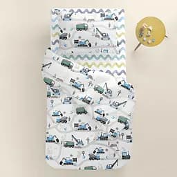 Дитяча постільна білизна в ліжечко CARS CS11, блакитний (CarsRoadSky_WaveColor_140) - мініатюра 2