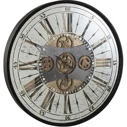 Настінні годинники J-line круглі в металевому корпусі дзеркальні з видимим механізмом 78 см (2516)