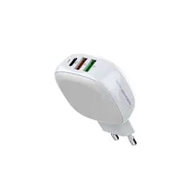 Адаптер мережевий LDNIO Type-C to Lightning Cable A3510Q |2USB/1Type-C, QC/PD, 3A/28.5W| - мініатюра 2
