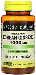 Натуральная добавка Mason Natural Whole Herb Korean Ginseng, 60 таблеток