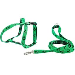 Шлея з повідцем Пухнастики зелена 1.2 м