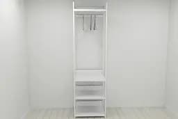 Шафа Гардероб Уні секція 3 серії Коннект Ferrum-decor 220x60x50см Білий метал ДСП Білий 32 мм (FRD-104531)