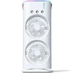 Настільний вентилятор F12 Spray Dual-Fan 2in1 з водяним охолодженням 1800mAh White